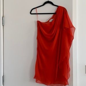 Badgley Mischka one shoulder dress - wedding guest dress